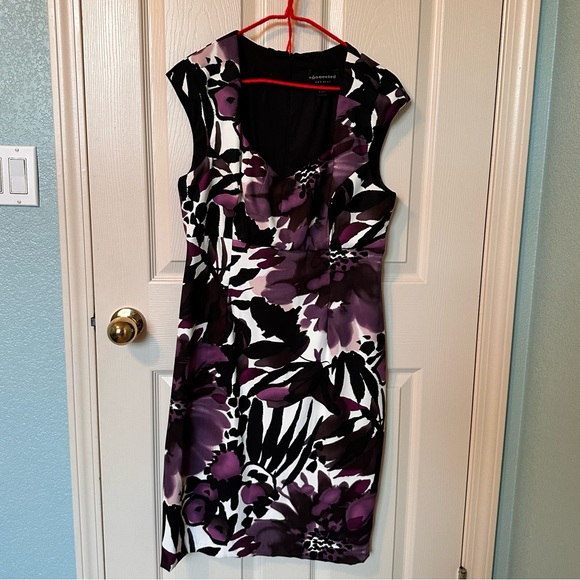 D-6 Connected Apparel Purple wine country printed sleeveless dress size14 - Picture 1 of 6